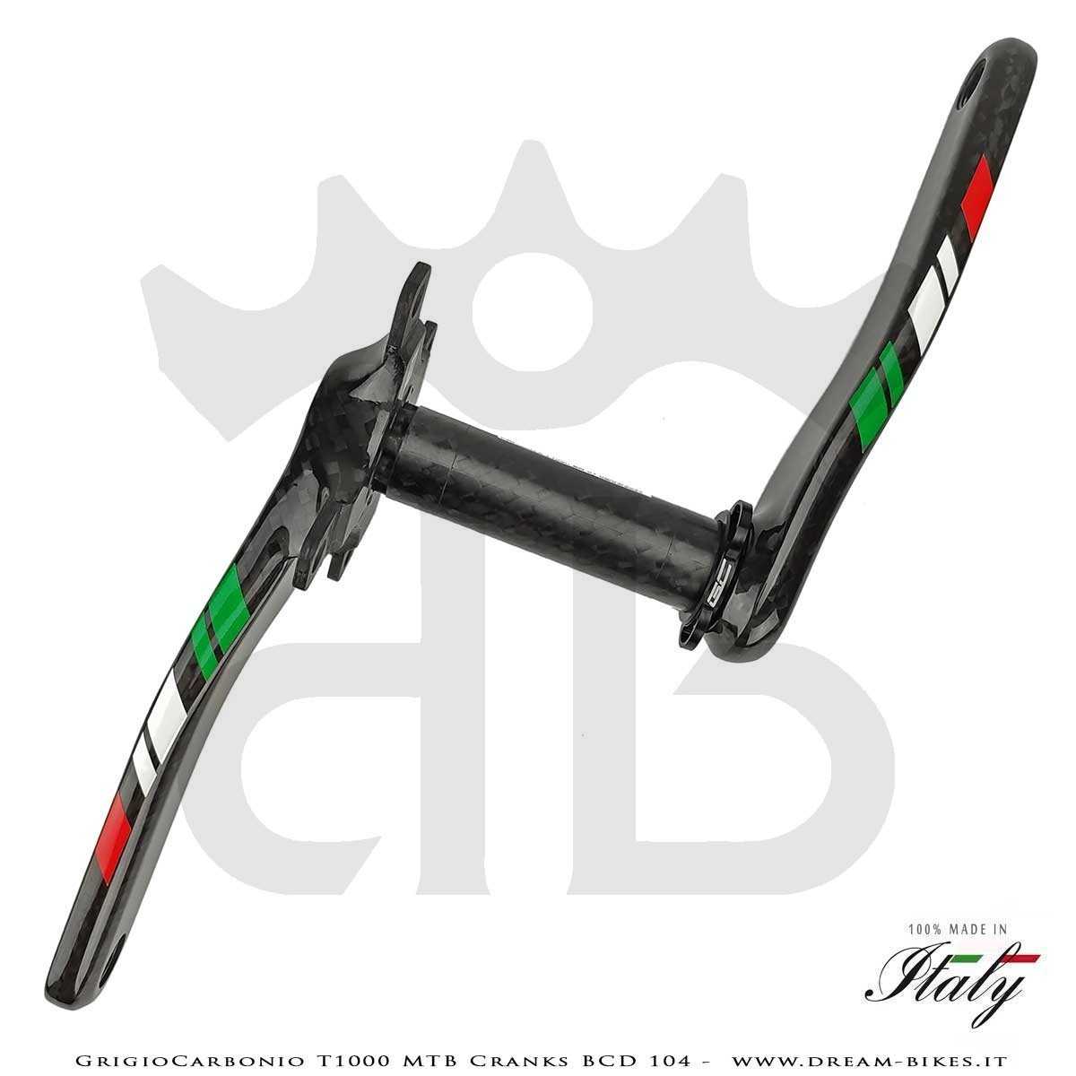 Pedivelle GrigioCarbonio MTB T1000 - BCD 104 mm - 269 gr.