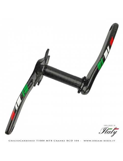 Pedivelle GrigioCarbonio MTB T1000 - BCD 104 mm - 269 gr.