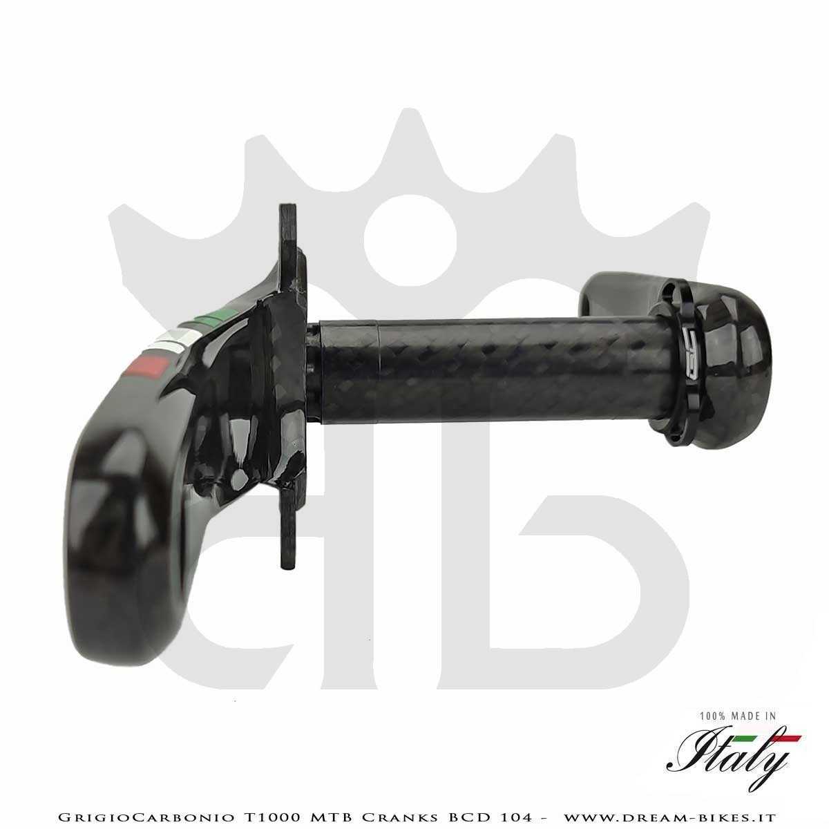 Pedivelle GrigioCarbonio MTB T1000 - BCD 104 mm - 269 gr.