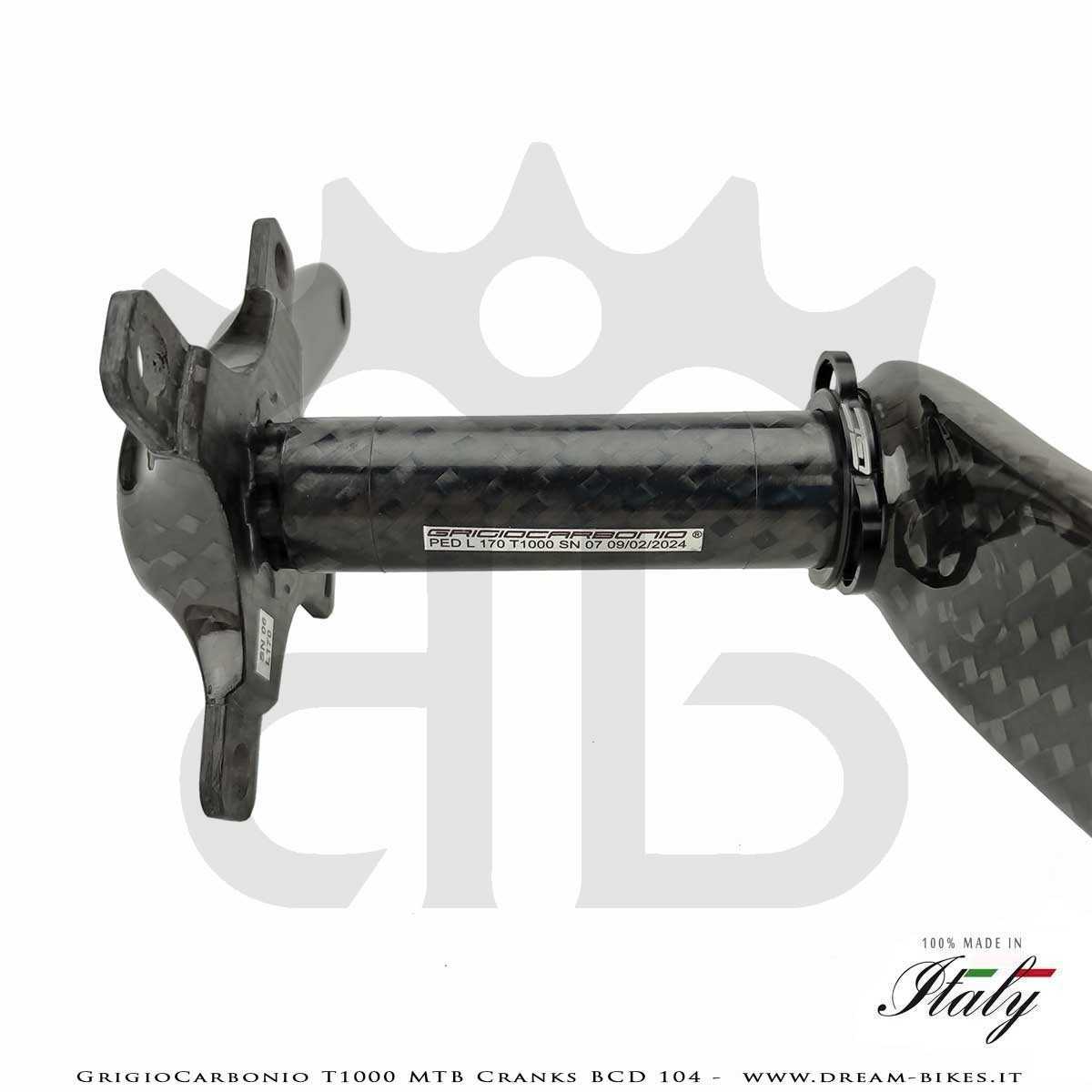 Pedivelle GrigioCarbonio MTB T1000 - BCD 104 mm - 269 gr.