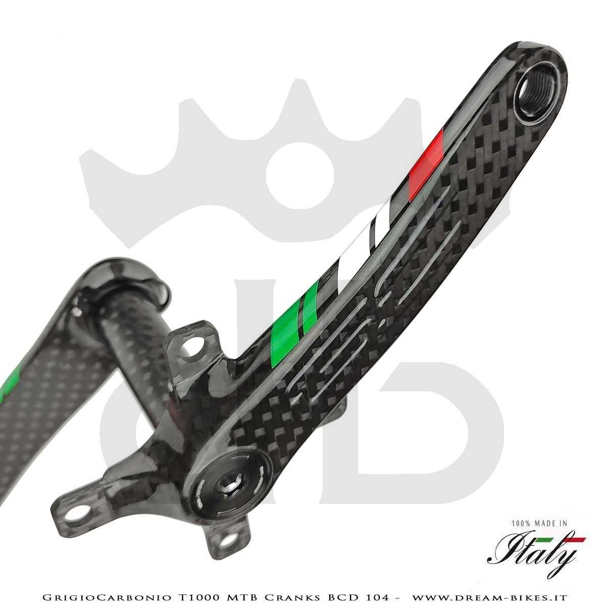 Pedivelle GrigioCarbonio MTB T1000 - BCD 104 mm - 269 gr.