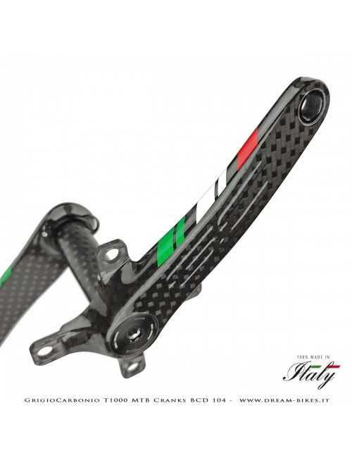 Pedivelle GrigioCarbonio MTB T1000 - BCD 104 mm - 269 gr.
