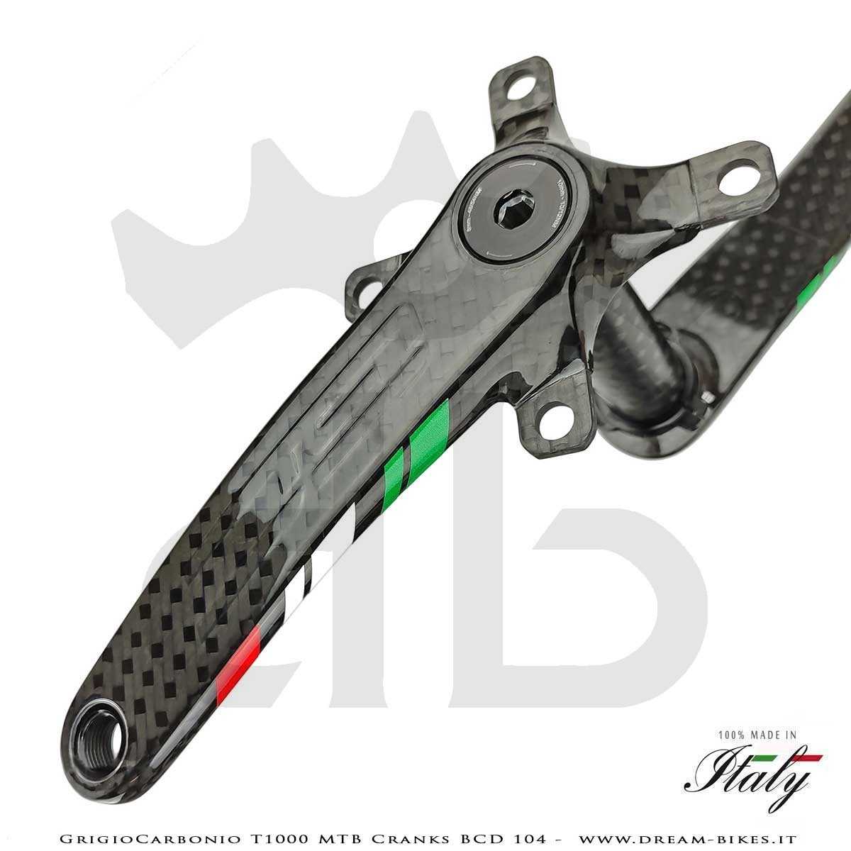 Pedivelle GrigioCarbonio MTB T1000 - BCD 104 mm - 269 gr.