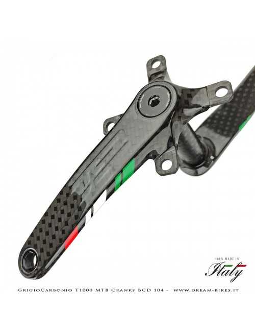 Pedivelle GrigioCarbonio MTB T1000 - BCD 104 mm - 269 gr.