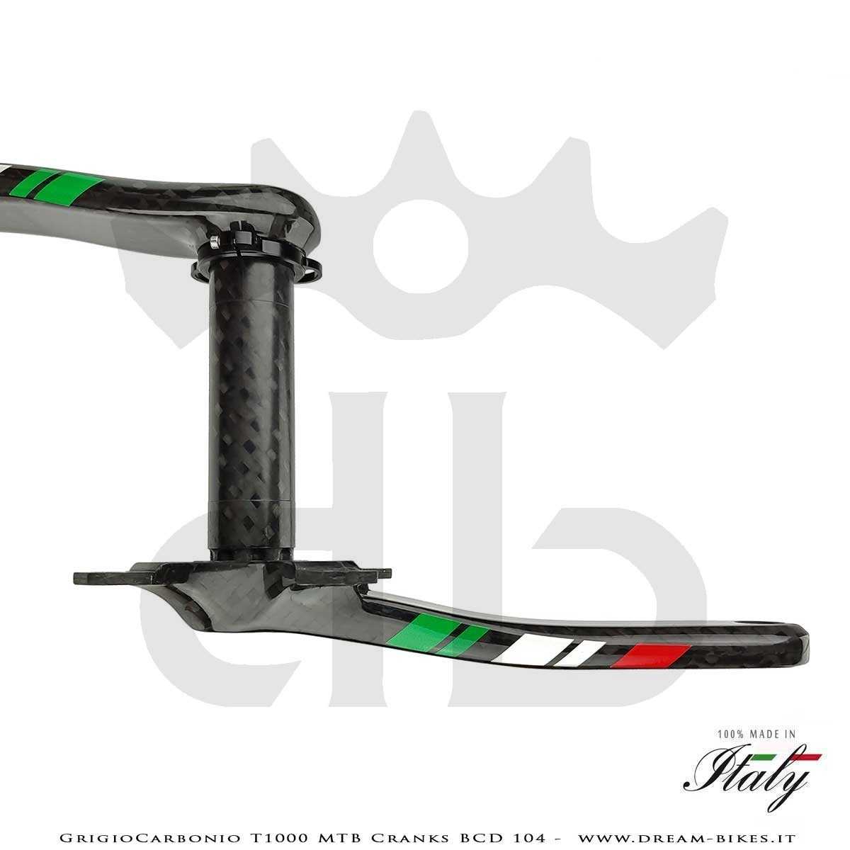 Pedivelle GrigioCarbonio MTB T1000 - BCD 104 mm - 269 gr.