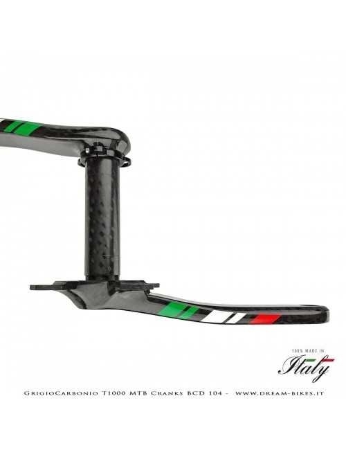 Pedivelle GrigioCarbonio MTB T1000 - BCD 104 mm - 269 gr.