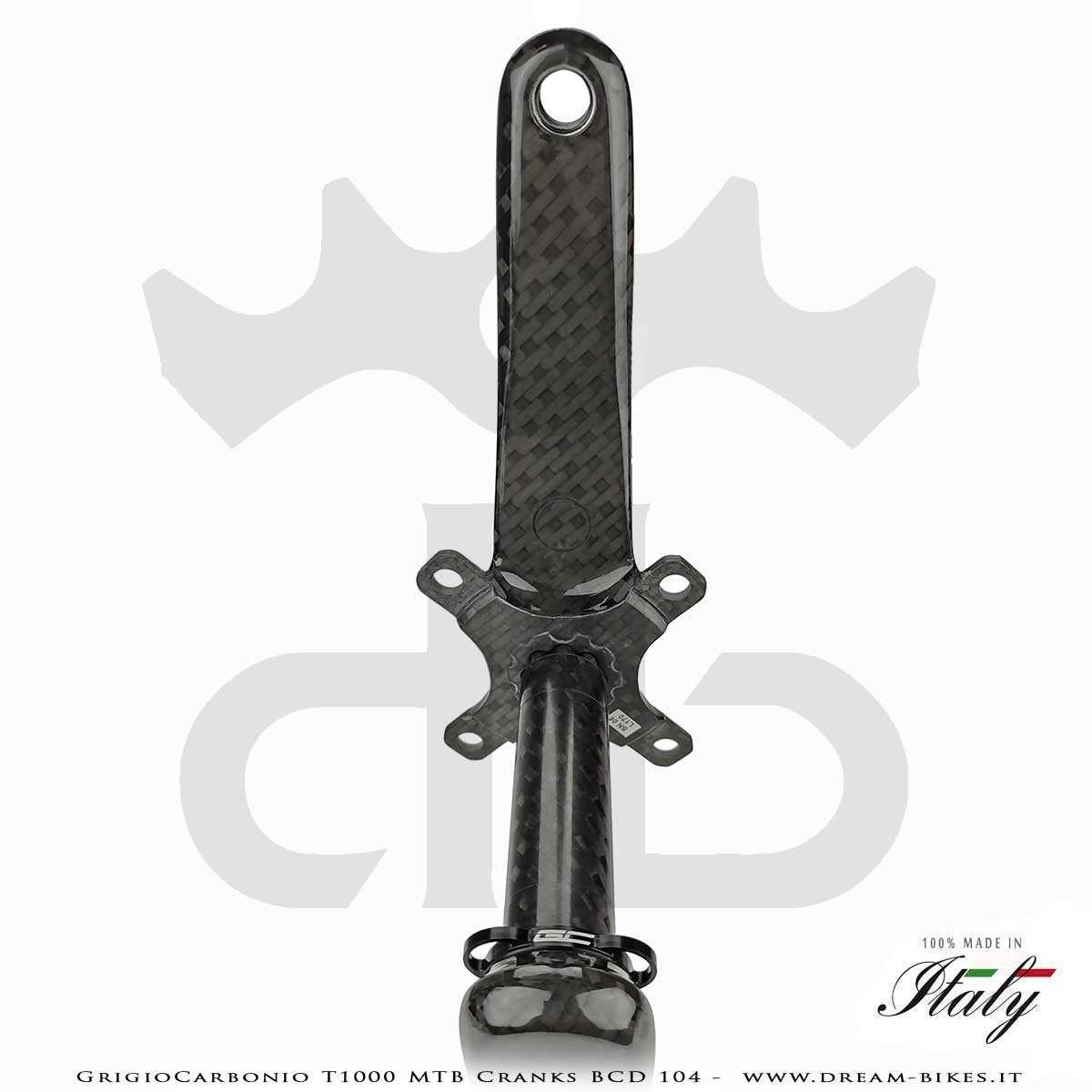 Pedivelle GrigioCarbonio MTB T1000 - BCD 104 mm - 269 gr.
