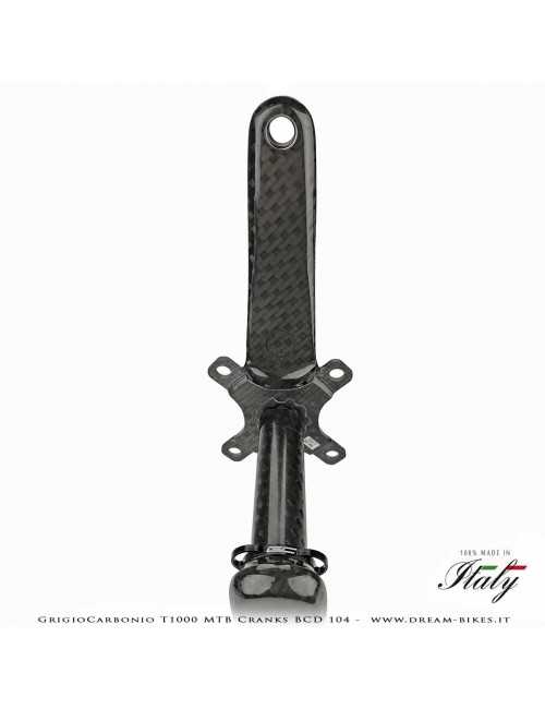 Pedivelle GrigioCarbonio MTB T1000 - BCD 104 mm - 269 gr.