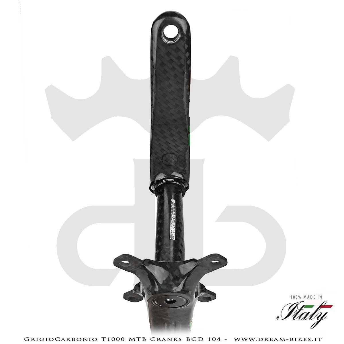 Pedivelle GrigioCarbonio MTB T1000 - BCD 104 mm - 269 gr.