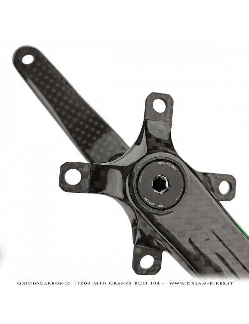 Pedivelle GrigioCarbonio MTB T1000 - BCD 104 mm - 269 gr.