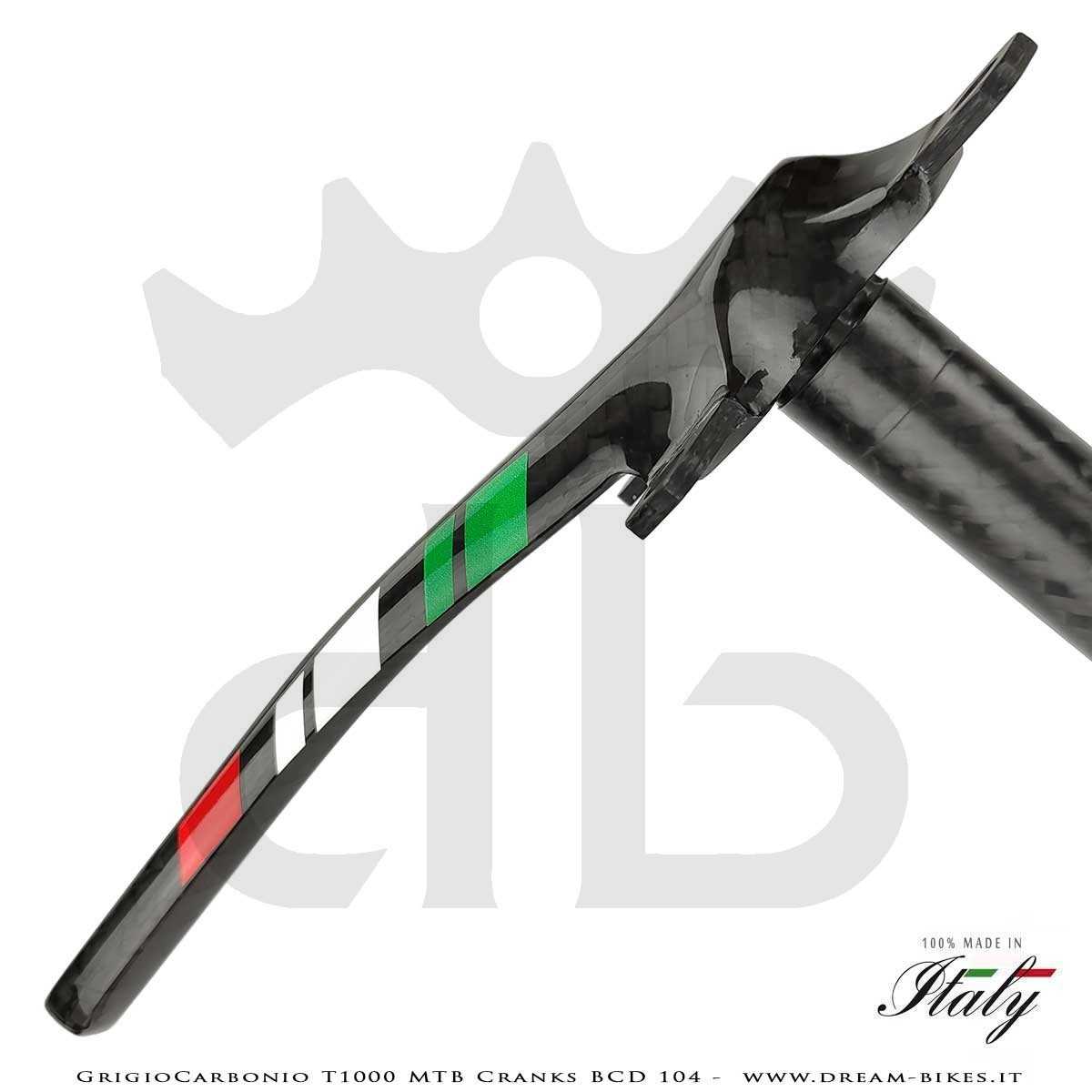 Pedivelle GrigioCarbonio MTB T1000 - BCD 104 mm - 269 gr.
