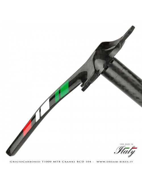 Pedivelle GrigioCarbonio MTB T1000 - BCD 104 mm - 269 gr.