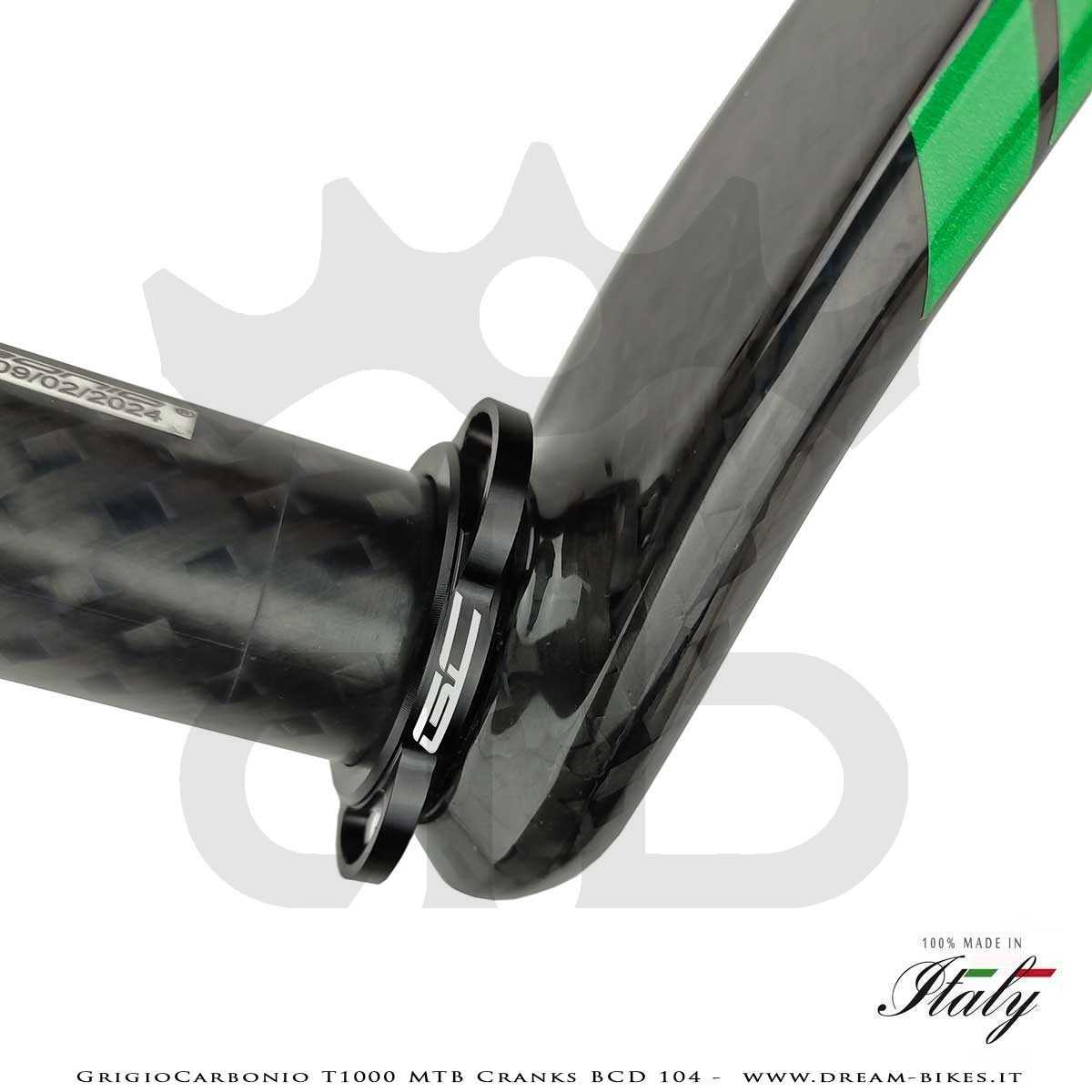 Pedivelle GrigioCarbonio MTB T1000 - BCD 104 mm - 269 gr.