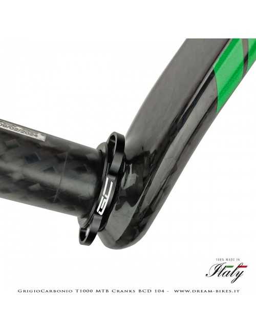 Pedivelle GrigioCarbonio MTB T1000 - BCD 104 mm - 269 gr.