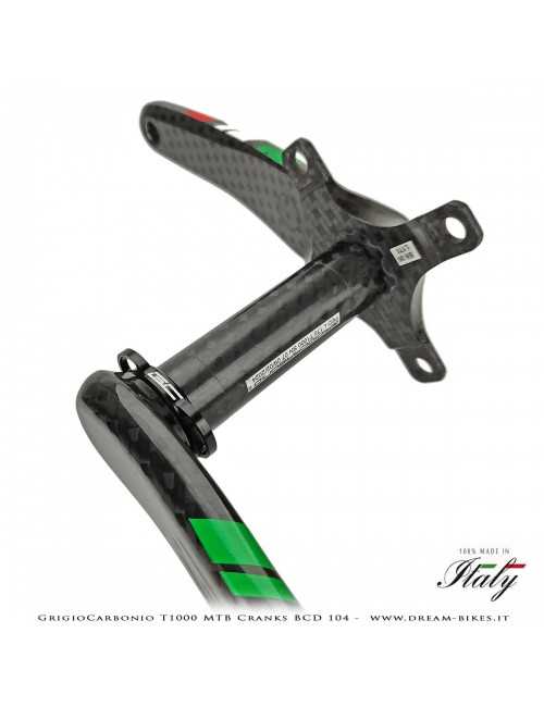 Pedivelle GrigioCarbonio MTB T1000 - BCD 104 mm - 269 gr.