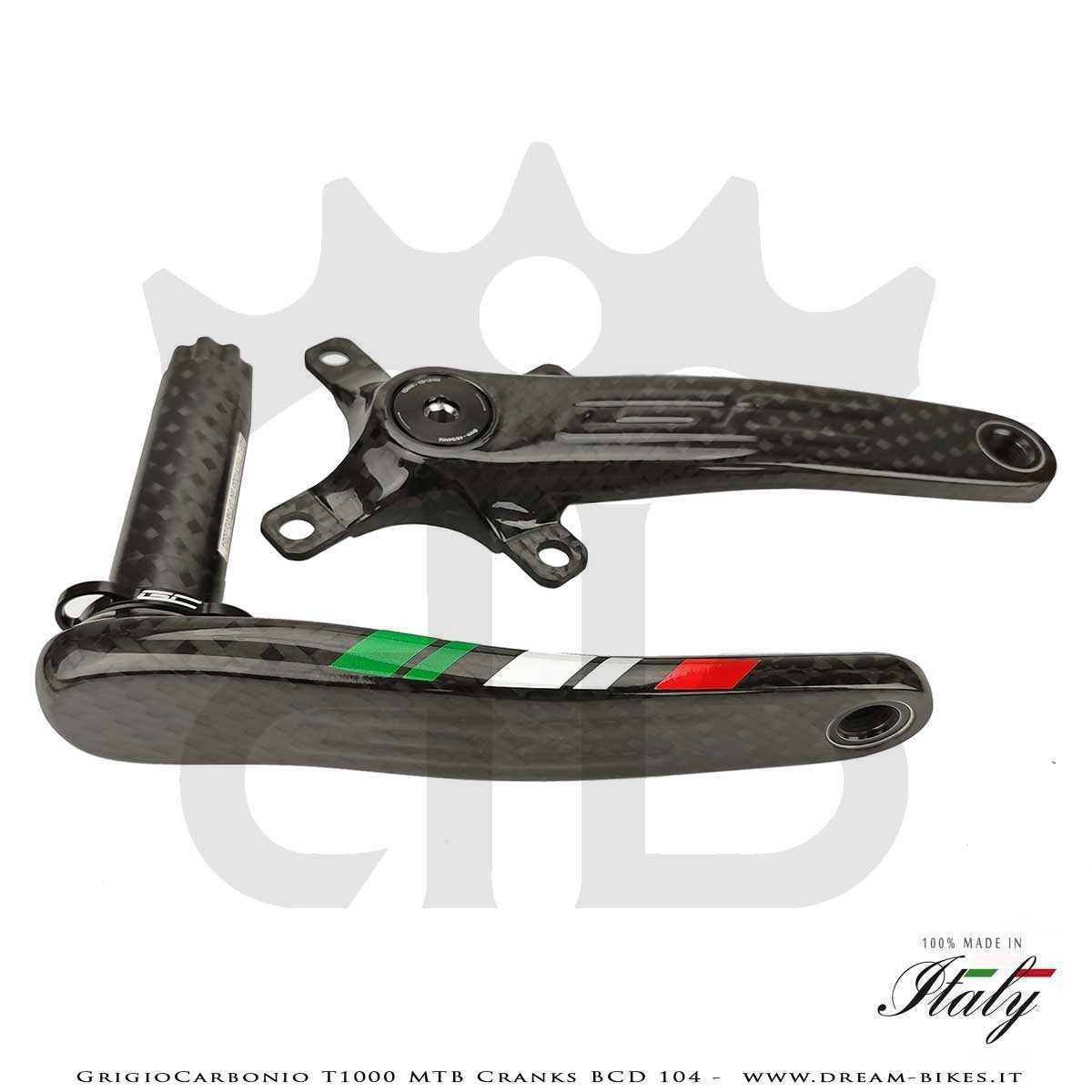 Pedivelle GrigioCarbonio MTB T1000 - BCD 104 mm - 269 gr.