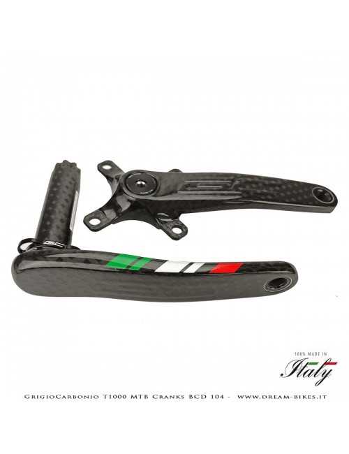 Pedivelle GrigioCarbonio MTB T1000 - BCD 104 mm - 269 gr.