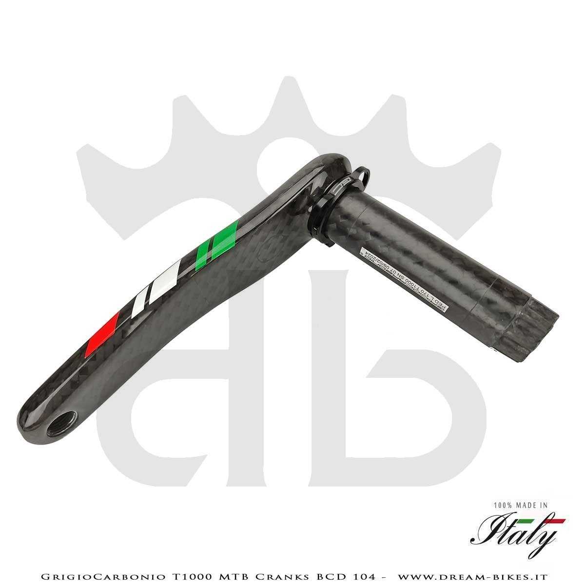 Pedivelle GrigioCarbonio MTB T1000 - BCD 104 mm - 269 gr.