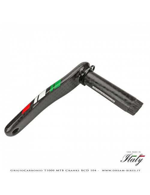 Pedivelle GrigioCarbonio MTB T1000 - BCD 104 mm - 269 gr.