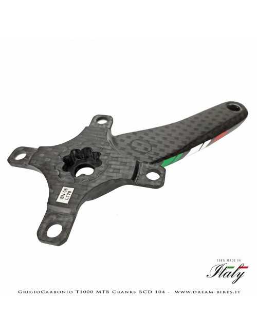 Pedivelle GrigioCarbonio MTB T1000 - BCD 104 mm - 269 gr.