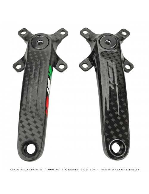Pedivelle GrigioCarbonio MTB T1000 - BCD 104 mm - 269 gr.