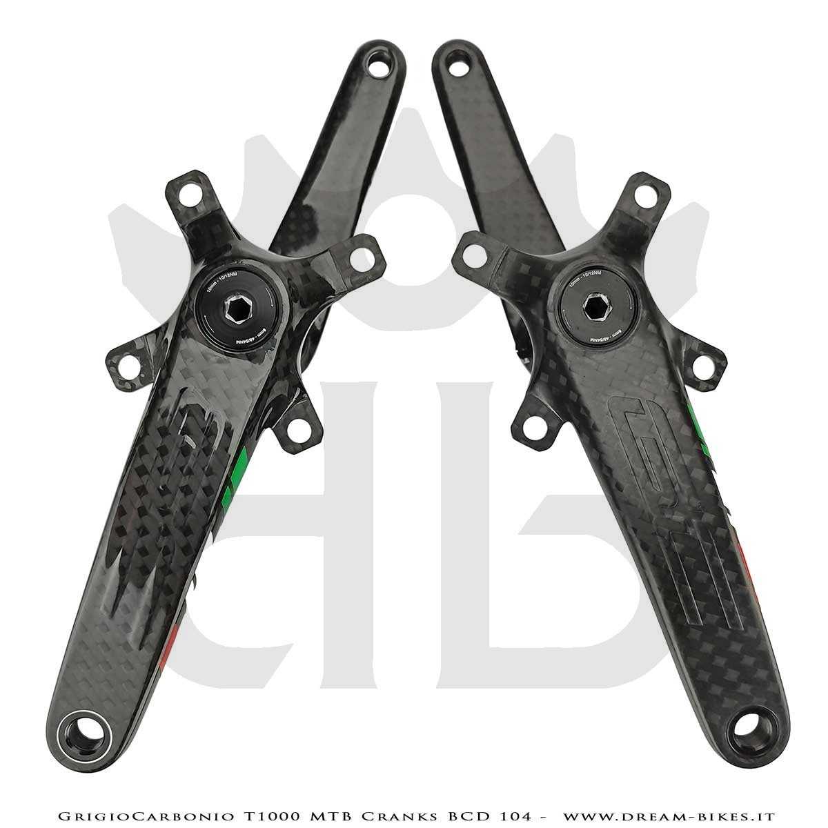 Pedivelle GrigioCarbonio MTB T1000 - BCD 104 mm - 269 gr.