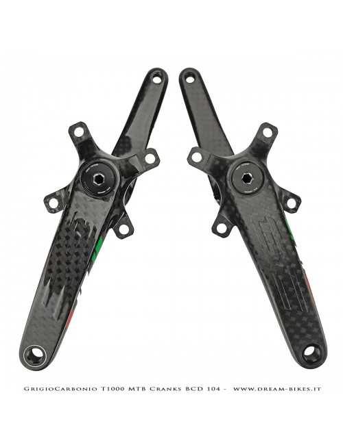 Pedivelle GrigioCarbonio MTB T1000 - BCD 104 mm - 269 gr.