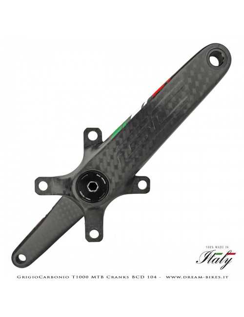 Pedivelle GrigioCarbonio MTB T1000 - BCD 104 mm - 269 gr.