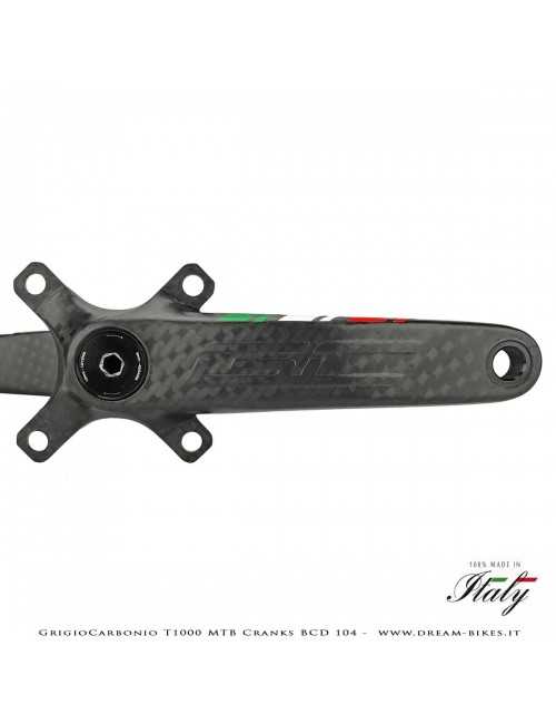 Pedivelle GrigioCarbonio MTB T1000 - BCD 104 mm - 269 gr.