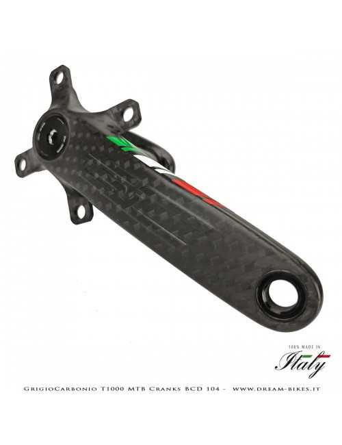 Pedivelle GrigioCarbonio MTB T1000 - BCD 104 mm - 269 gr.