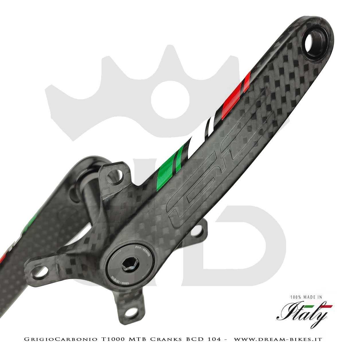 Pedivelle GrigioCarbonio MTB T1000 - BCD 104 mm - 269 gr.