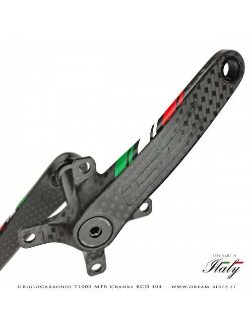Pedivelle GrigioCarbonio MTB T1000 - BCD 104 mm - 269 gr.