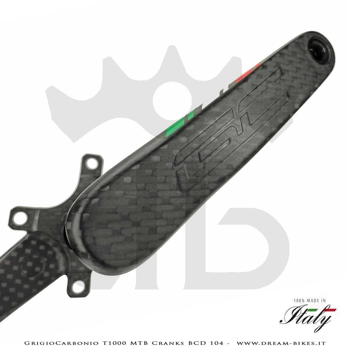 Pedivelle GrigioCarbonio MTB T1000 - BCD 104 mm - 269 gr.