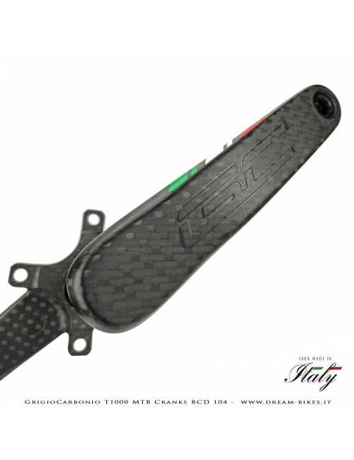 Pedivelle GrigioCarbonio MTB T1000 - BCD 104 mm - 269 gr.