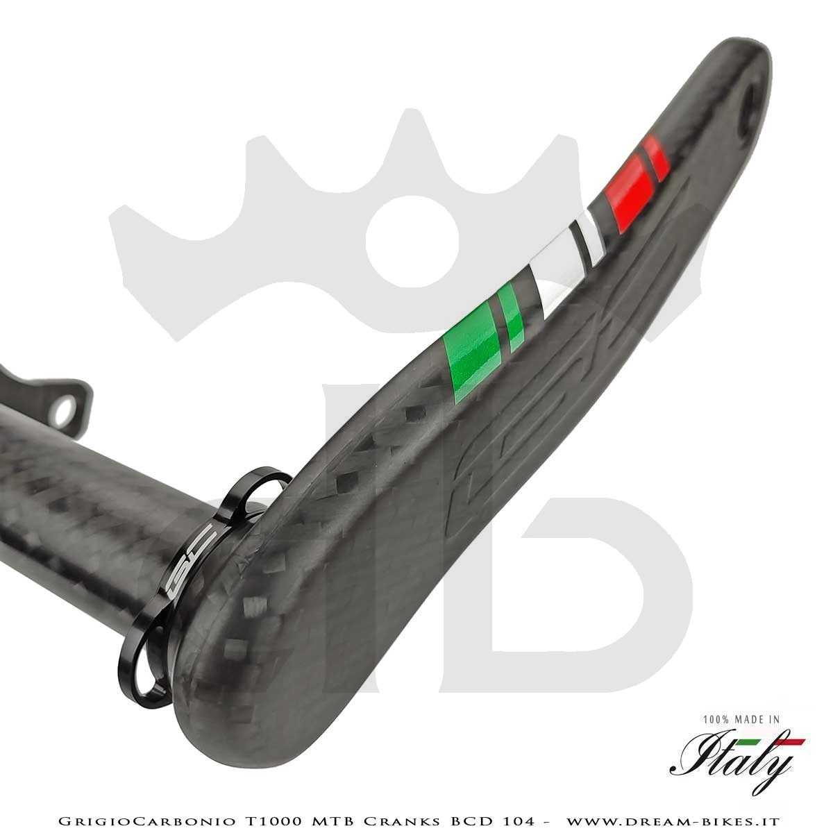 Pedivelle GrigioCarbonio MTB T1000 - BCD 104 mm - 269 gr.
