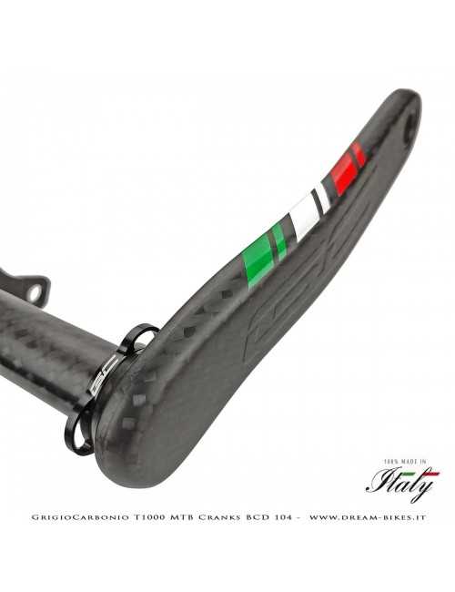 Pedivelle GrigioCarbonio MTB T1000 - BCD 104 mm - 269 gr.