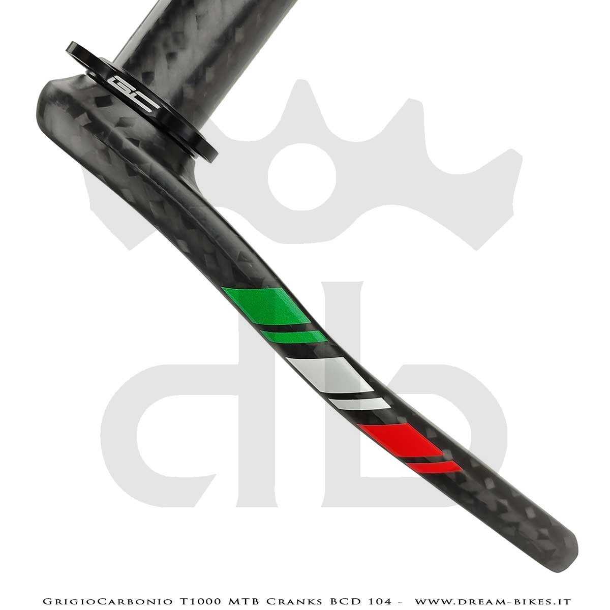 Pedivelle GrigioCarbonio MTB T1000 - BCD 104 mm - 269 gr.