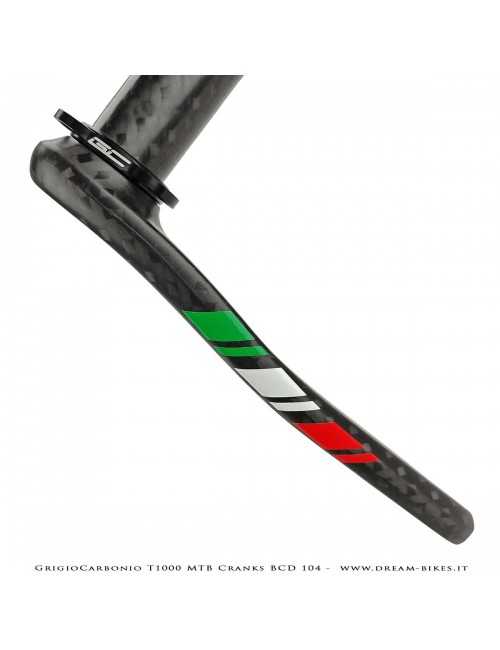 Pedivelle GrigioCarbonio MTB T1000 - BCD 104 mm - 269 gr.