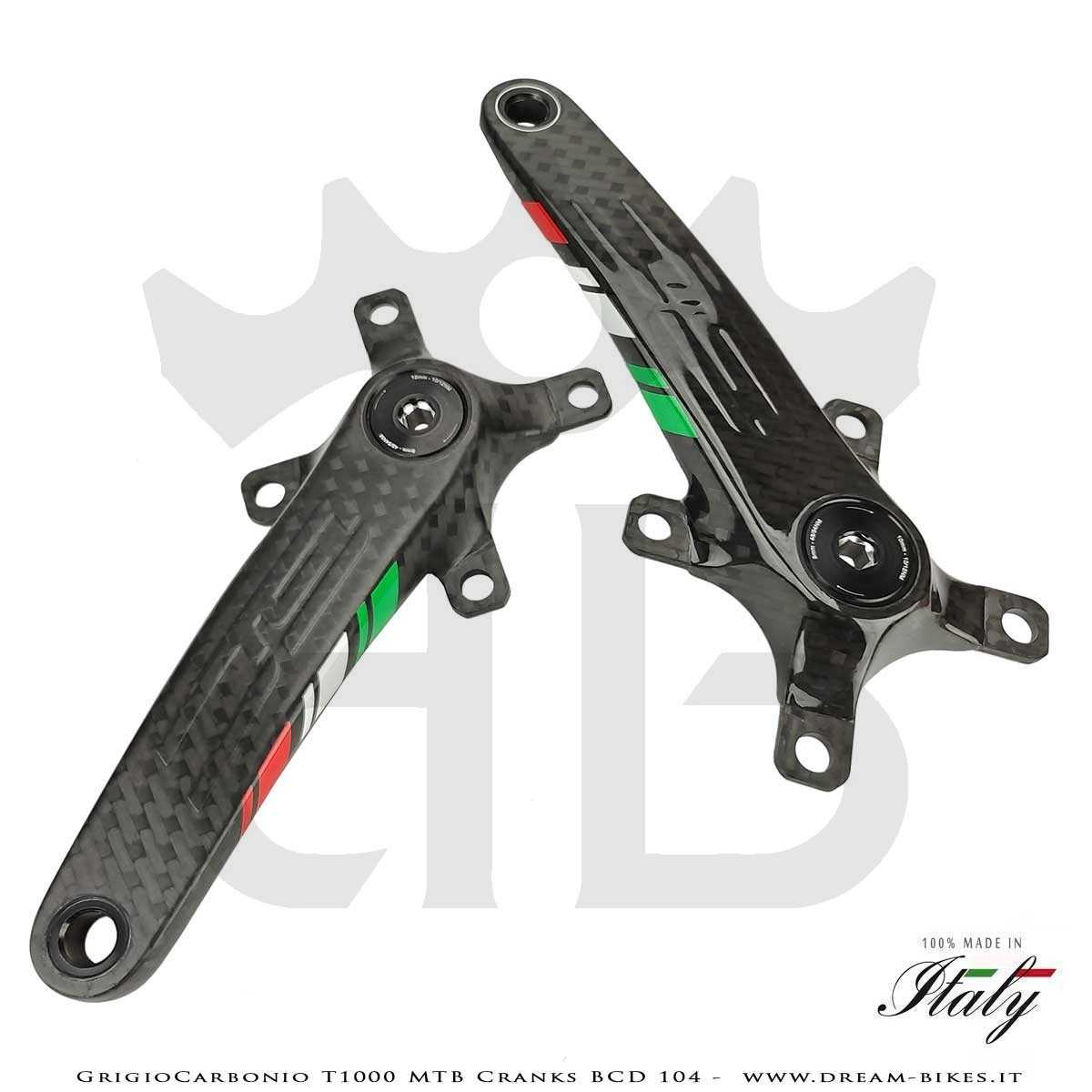 Pedivelle GrigioCarbonio MTB T1000 - BCD 104 mm - 269 gr.