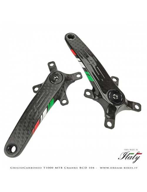 Pedivelle GrigioCarbonio MTB T1000 - BCD 104 mm - 269 gr.