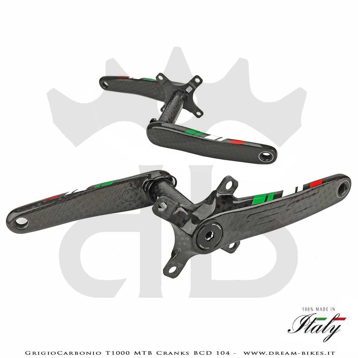 Pedivelle GrigioCarbonio MTB T1000 - BCD 104 mm - 269 gr.