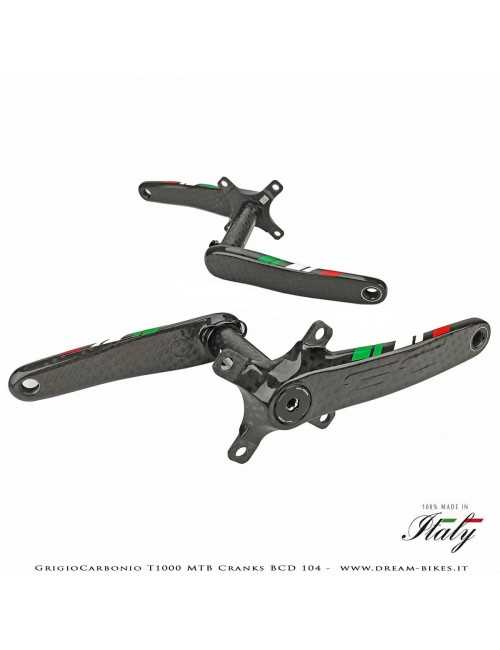 Pedivelle GrigioCarbonio MTB T1000 - BCD 104 mm - 269 gr.