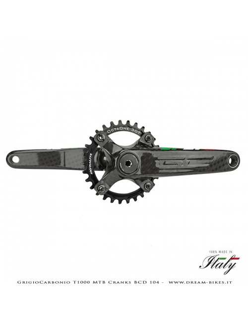 Pedivelle GrigioCarbonio MTB T1000 - BCD 104 mm - 269 gr.