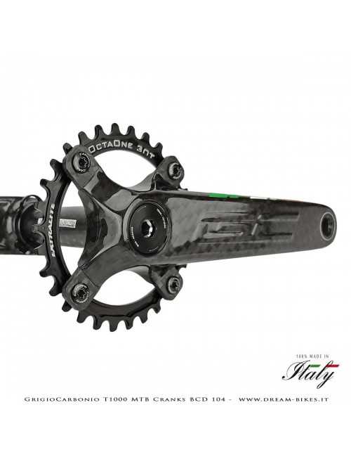 Pedivelle GrigioCarbonio MTB T1000 - BCD 104 mm - 269 gr.