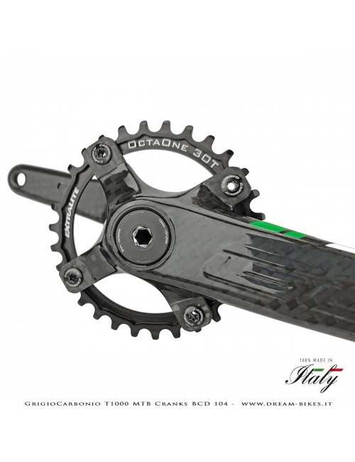 Pedivelle GrigioCarbonio MTB T1000 - BCD 104 mm - 269 gr.