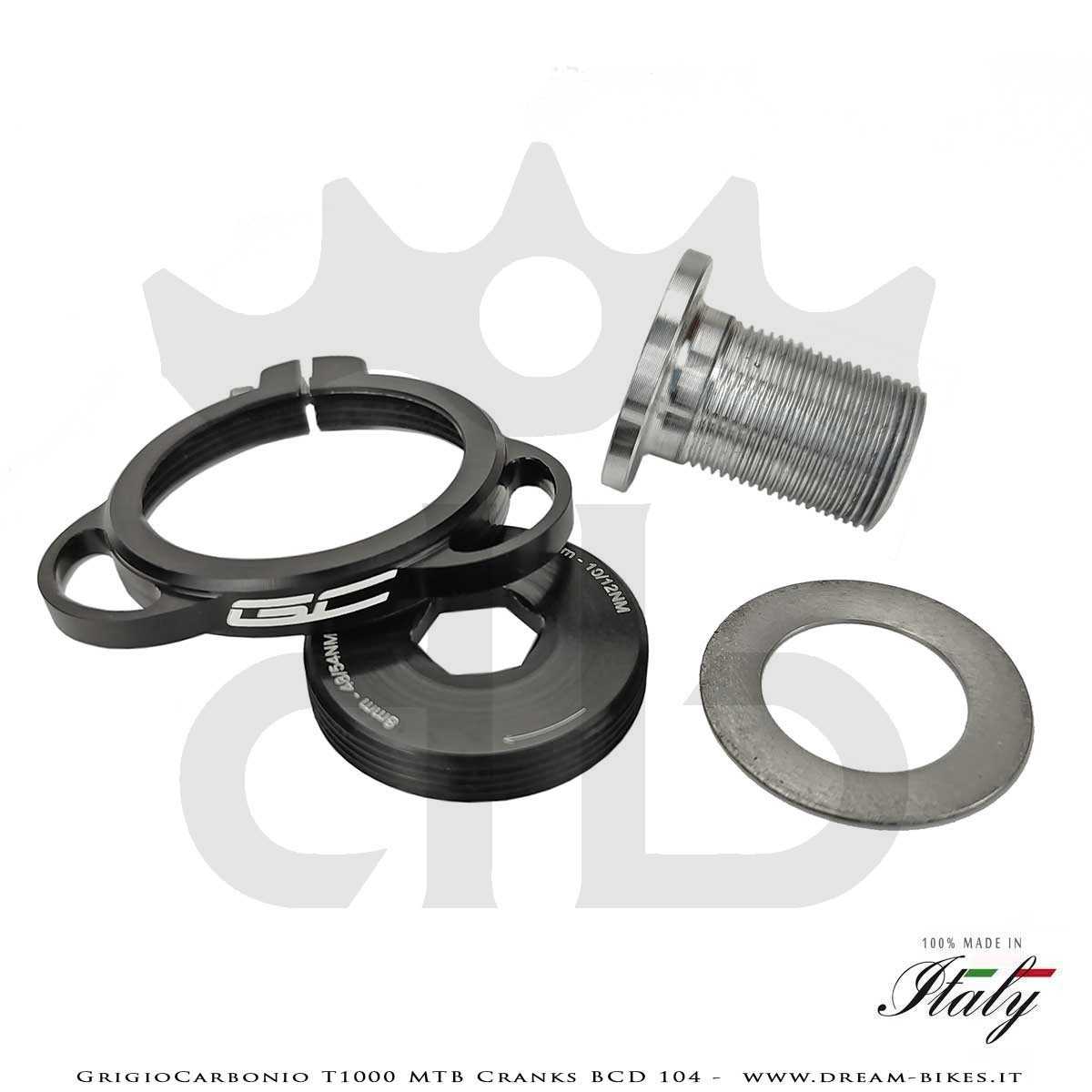 Pedivelle GrigioCarbonio MTB T1000 - BCD 104 mm - 269 gr.