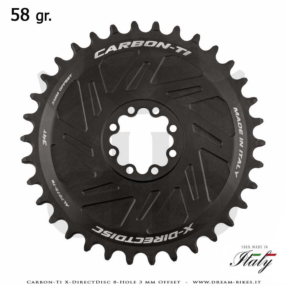 Carbon-Ti X-DirectDisc 8-Hole 3 mm Offset Corona Ultraleggera Direct Mount Per Sram Eagle XX SL, XX, XO, GX da 58 gr.