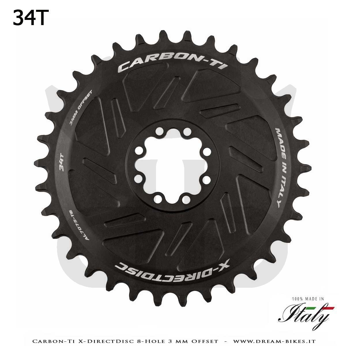 Carbon-Ti X-DirectDisc 8-Hole 3 mm Offset Ultralight Direct Mount Chainring For Sram Eagle XX SL, XX, XO, GX From 58 gr.