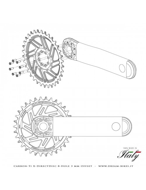 Carbon-Ti X-DirectDisc 8-Hole 3 mm Offset Corona Ultraleggera Direct Mount Per Sram Eagle XX SL, XX, XO, GX da 58 gr.