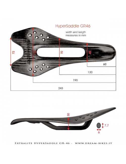 Extralite HyperSaddle GR-46 Sella Full Carbon Ultraleggera 46 gr.